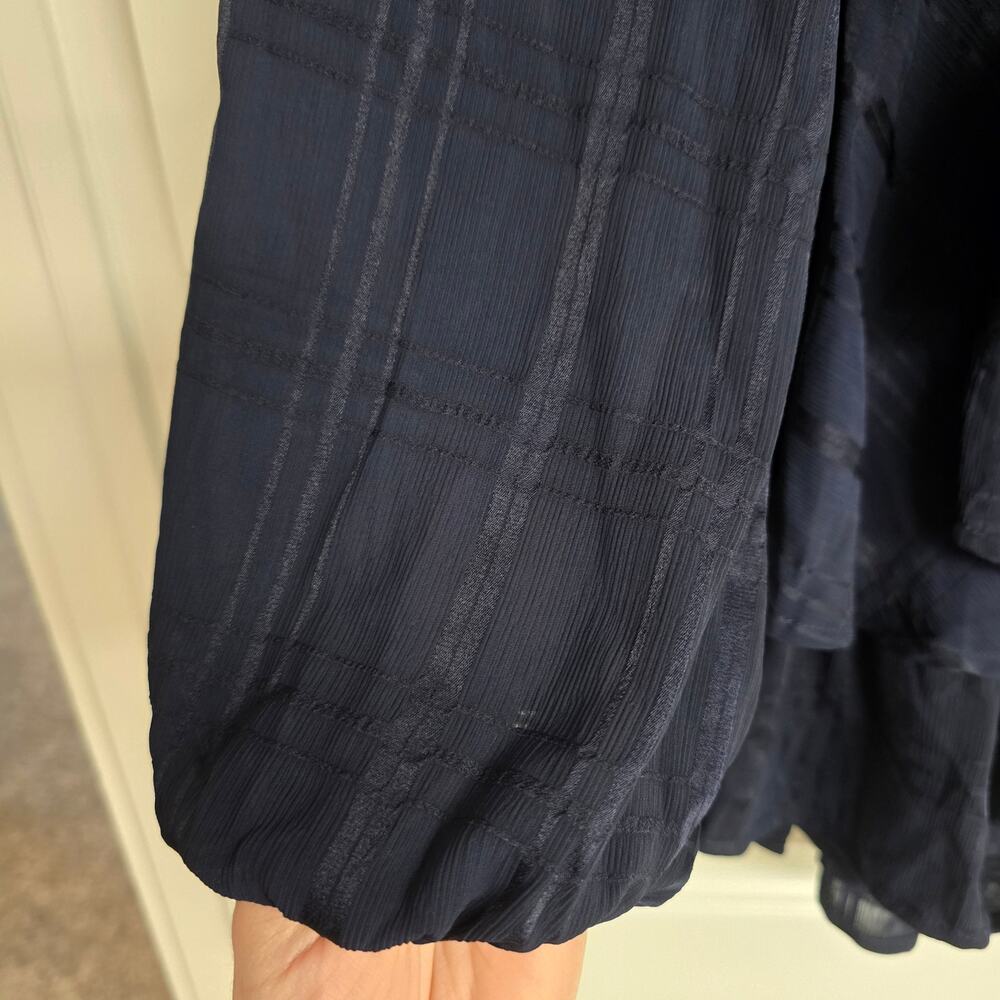 Women's Selfie Leslie Navy Blue Fit & Flare Long Sleeve Romper | Size XS - Picture 6 of 11